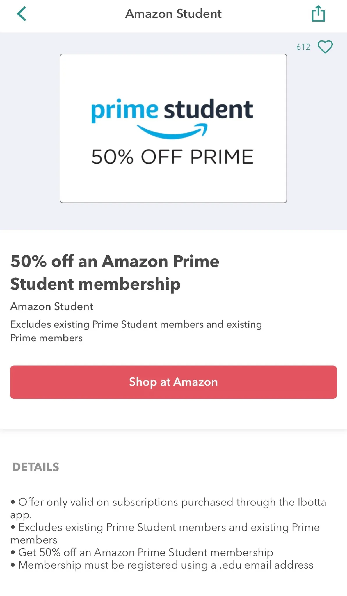Get 50% off prime student and 6 months free