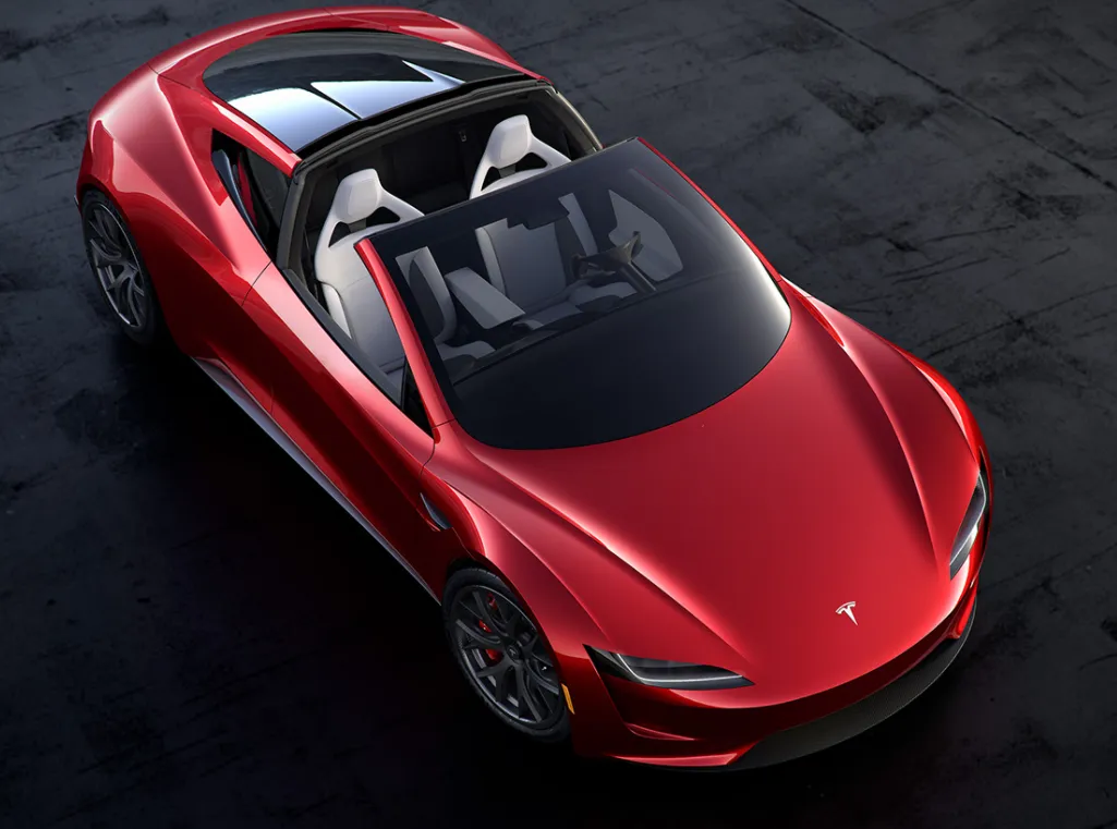 The Tesla Roadster has a removable lightweight glass roof.